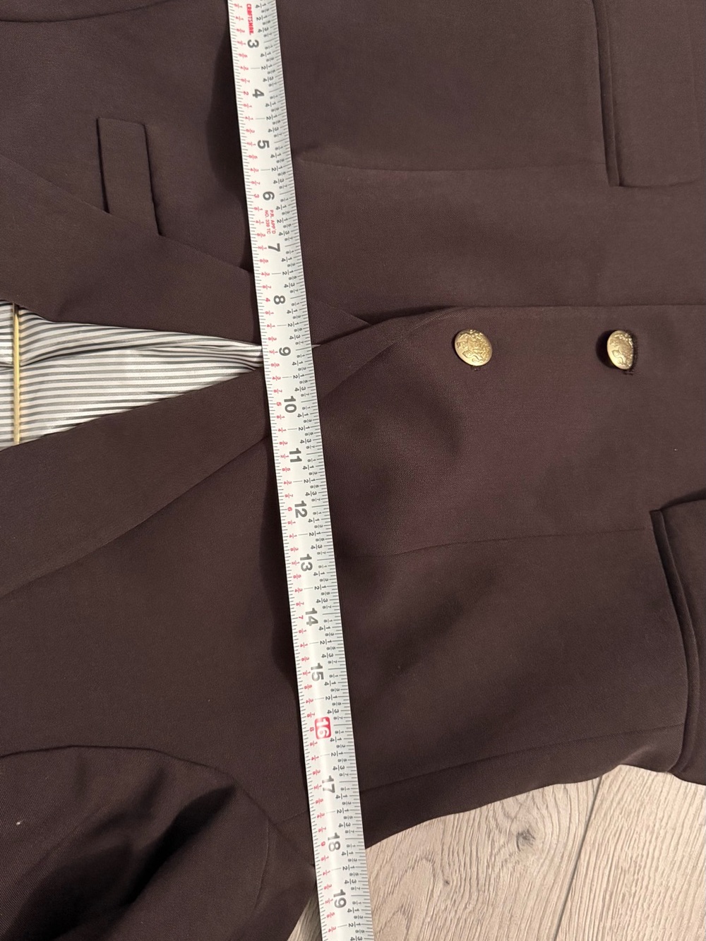 J. Crew Chocolate Brown Tailored Blazer with Gold Buttons - Picture 7 of 13